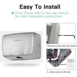 JETWELL 2Pack High Speed Commercial Automatic Hand Dryer - Best Commercial Hand Dryers